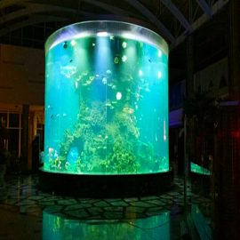фарфор қымбат емес супер үлкен дөңгелек пьюмма шыны аквариумы мөлдір цилиндрлік акрилді балық цистерналары
